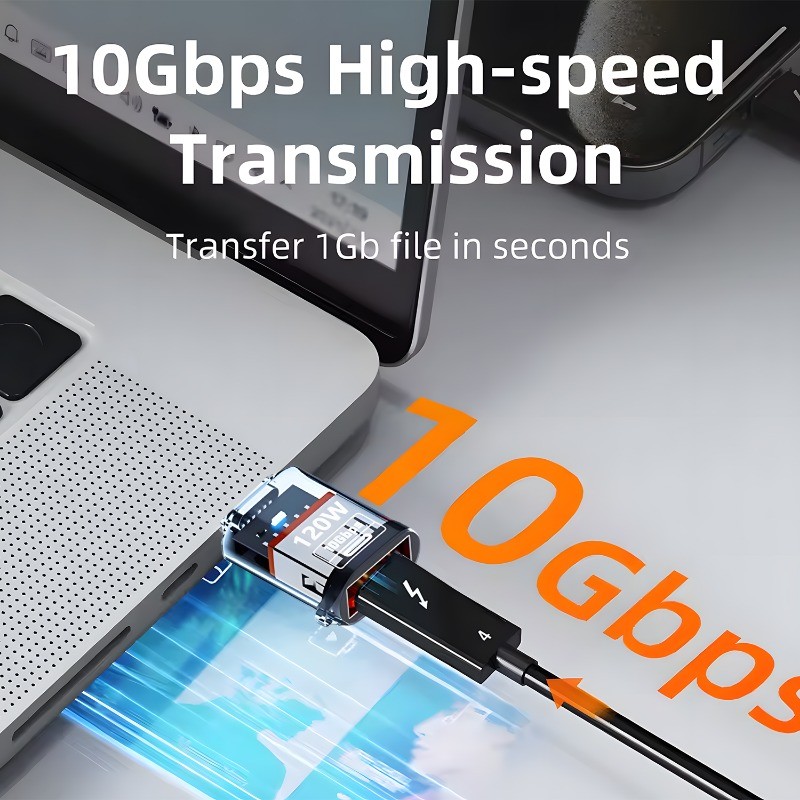 [ แนะนํา] อะแดปเตอร์ชาร์จเร็ว 120W - ตัวแปลง Type-C เป็น USB 3.2 - USB A Adaptador - ขั้วต่อการส่งข้อมูลความเร็วสูง - สําหรับแท็บเล็ตโน้ตบุ๊ก - รูปที่ 3