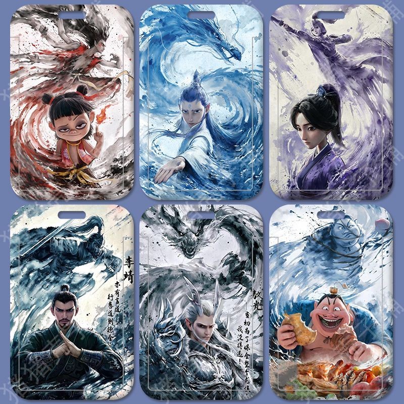 ชุดการ์ด Nezha Aobing Campus Student Meal Card Holder Nezha Aobing Card Set Campus Student Card Acce