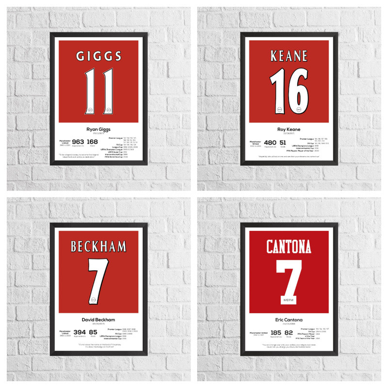 David Beckham Legend Stats Football ลูกฟุตบอล ผ้าใบ พิมพ์โปสเตอร์ wall art