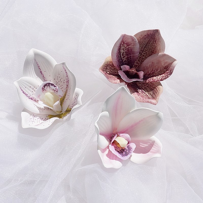 1 ชิ้น cymbidium หัว 3D การพิมพ์ซิลิโคนผ้าฝ้ายหัวกล้วยไม้งานแต่งงาน DIY deccoration