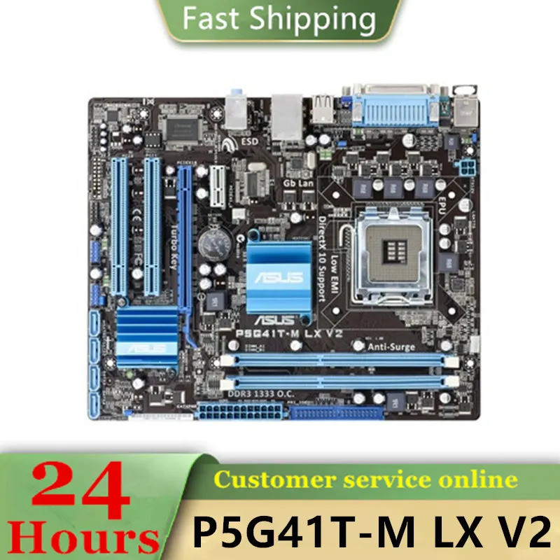 ASUS P5G41T-M-LX V2 เมนบอร์ด Intel G41 LGA 775 Micro ATX VGA DDR3 1333 8GB SATA2 IDE USB2.0