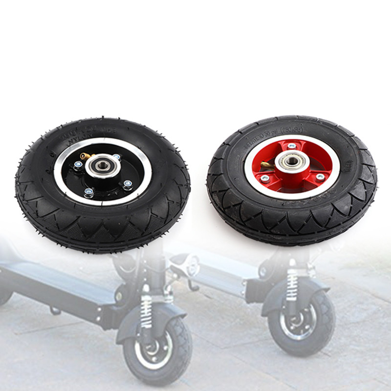 8 นิ้วไฟฟ้าสกู๊ตเตอร์ล้อหน้า 200x50 ยางนิวเมติกยางใน 8x2 เงินเฟ้อ Tyre 10 มม.แบริ่งอลูมิเนียมดุมล้อ