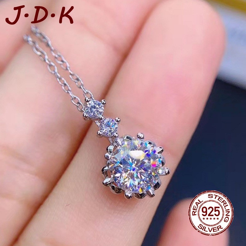 JDK สร้อยคอแขวนเพทายเงิน 925 สําหรับผู้หญิง