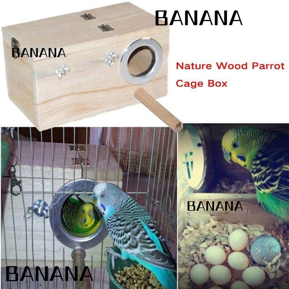 Banana1 กล่องเพาะพันธุ์นก Budgie Wood Lovebirds Finch Nesting House