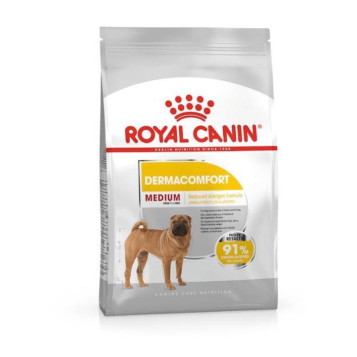 Royalcanin Medium dermacomfort 12 Kg สำหรับสุนัขโต พันธุ์กลาง ผิวแพ้ง่าย