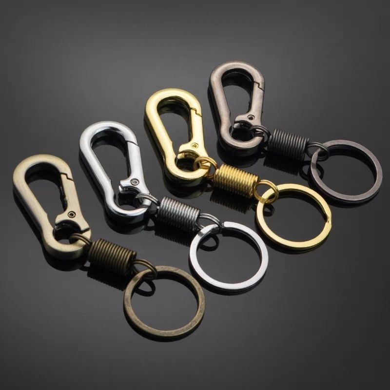 3 สี พับเก็บได้ ฤดูใบไม้ผลิ พวงกุญแจโลหะ คาราบิเนอร์ พวงกุญแจ สําหรับผู้ชาย ผู้หญิง ป้องกันการสูญหาย ปีนเขา ตะขอ พวงกุญแจ อุปกรณ์เสริม