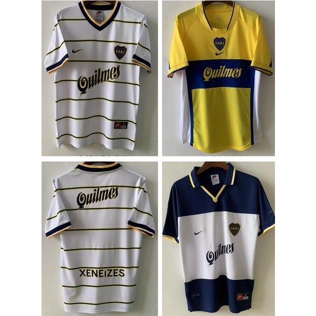 เสื้อกีฬาแขนสั้น ลายทีมชาติฟุตบอล Boca Juniors 1999 ชุดเยือน สไตล์เรโทร