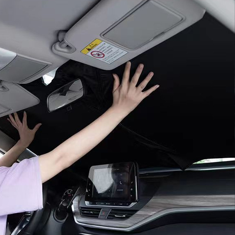 Honda ม่านบังแดดรถยนต์ Anti-UV รถด้านหน้ากระจก Sun Shield Shade ฝาครอบป้องกันแสงแดดสําหรับ Honda HR-V City Jazz BR-V WR-V CR-V Civic Accord - รูปที่ 6