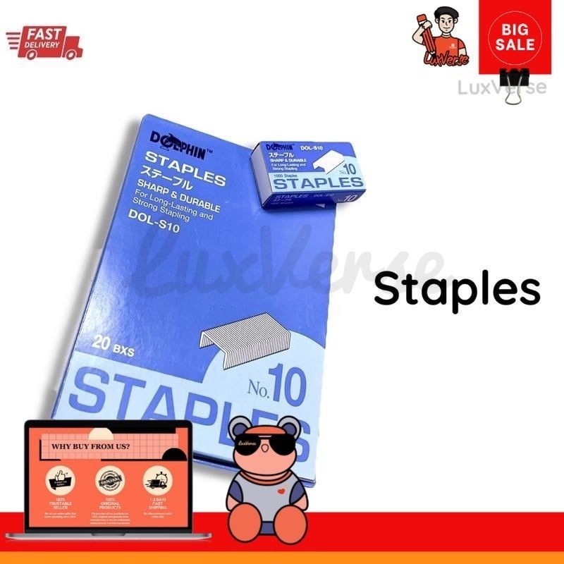 Box Dolphin Office Staples Pin No.10 (Dawai Stapler)Box