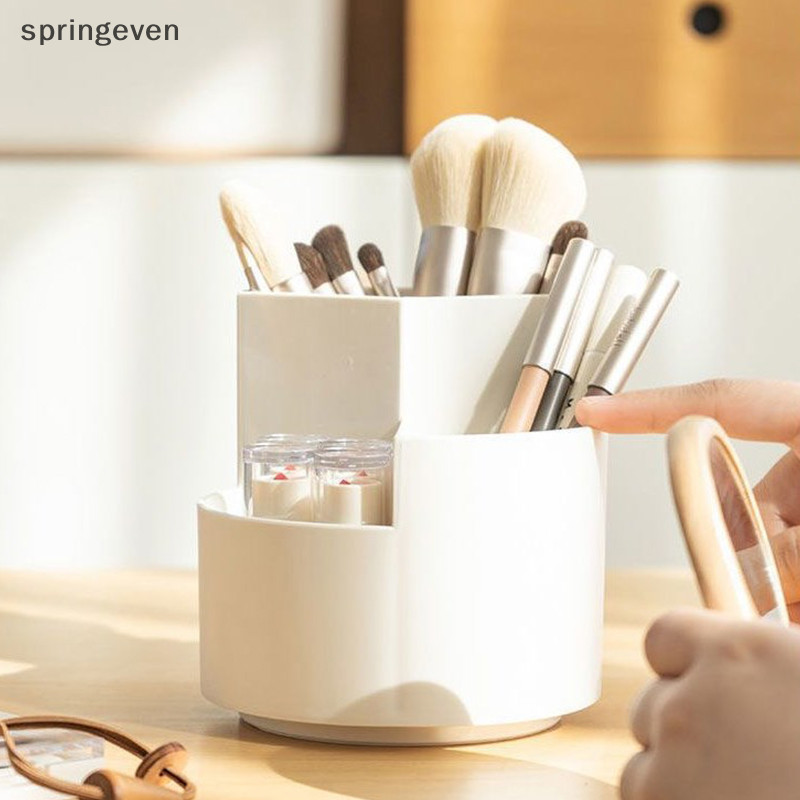 [springeven] ใหม่ พร้อมส่ง กล่องใส่ปากกา เครื่องเขียน หมุนได้ 360 องศา 3 ช่อง สําหรับโรงเรียน สํานักงาน