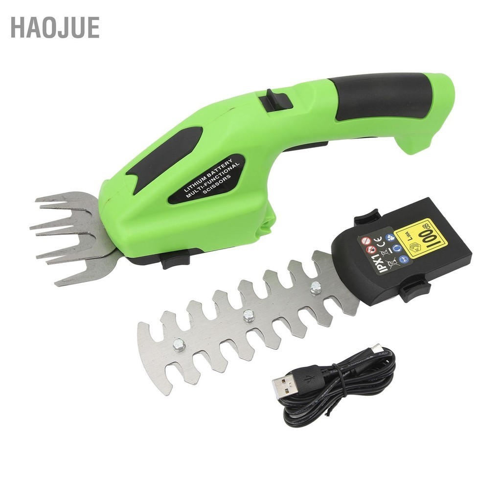 HaoJue ไร้สาย Hedge Trimmer ไฟฟ้าพุ่มไม้กรรไกรมือถือหญ้าตัดแต่งกิ่งเครื่อง 7.2V 2.0Ah แบตเตอรี่ชาร์จ USB