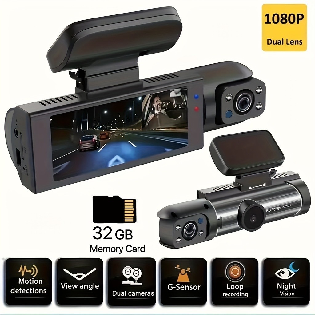 FHD 1080P กล้องบันทึกหน้ารถ กล้องติดรถยน dash cam การตรวจสอบที่จอดรถ มุมกว้าง 170 ° มีโหมดกลางคืน