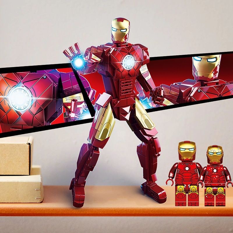 ใช ้ งานร ่ วมกับ Lego Avengers 4 Marvel Iron Man MK3mk85 ประกอบอาคารบล ็ อก Mecha รุ ่ นหุ ้ มเกราะของเล ่ น 13C0