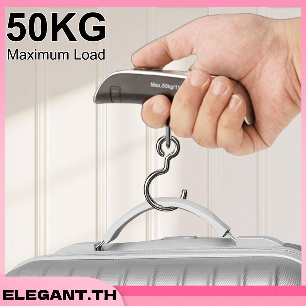 เครื่องชั่งน้ําหนักกระเป๋าเดินทางดิจิตอล หน้าจอ LCD แบบพกพา 50 กิโลกรัม 110 ปอนด์