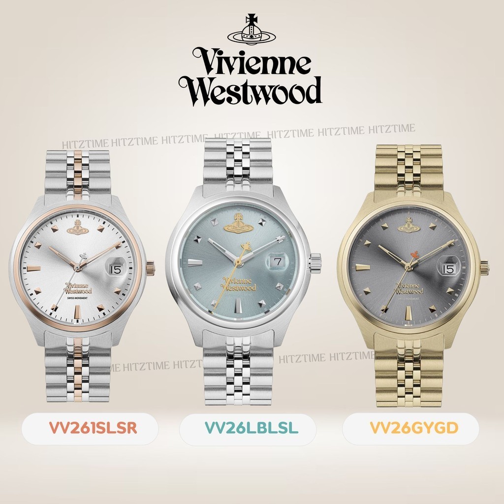 HIZTIME นาฬิกา Vivienne Westwood นาฬิกาข้อมือผู้หญิง นาฬิกาผู้หญิง แบรนด์เนม  Brandname รุ่น VV261SLSR