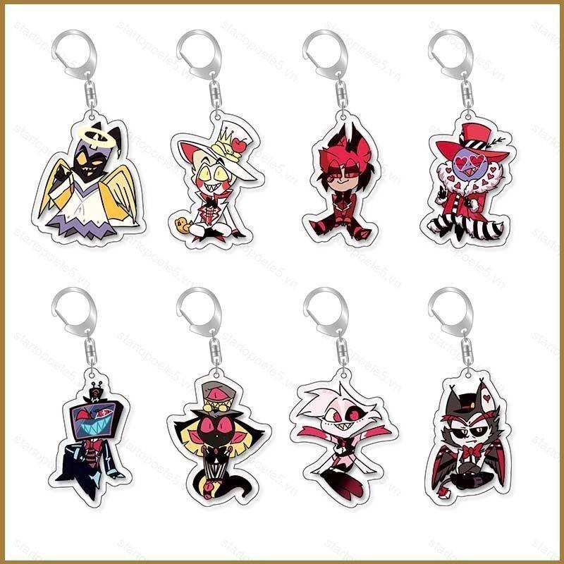 Good Hazbin Hotel Charlie Morningstar Vaggie Angel Dust Alastor acylic key holder Lucifer Morningstar Velvet พวงกุญแจ