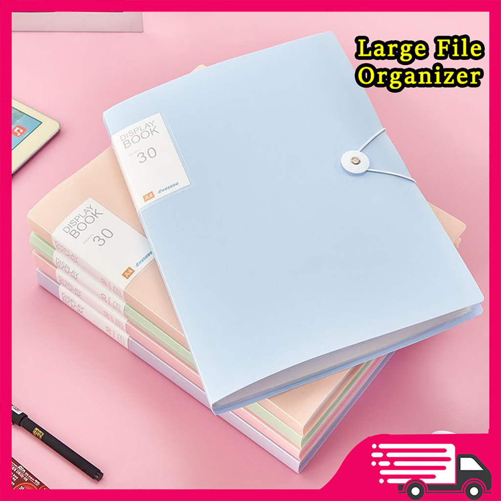Clear Book Organizer A4 แฟ้มยาวโฟลเดอร์กระดาษ Presentation Book กระเป๋า 30/60 Clear Protectors Art Portfolio