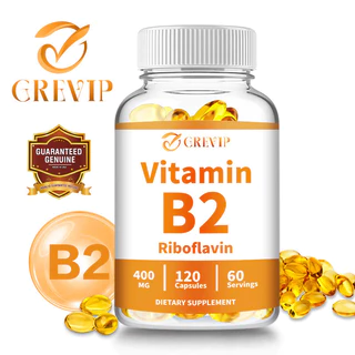 Grevip Vitamin B2 Riboflavin, 400 มก . - รองรับเลือด ระบบประสาท พลังงานและสุขภาพการเผาผลาญ อาหารเสริมรายวันที ่ ไม ่ ใช ่ จีเอ ็ มโอ