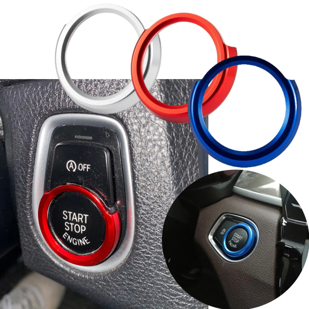สําหรับ BMW 1 2 3 4 Series X1 F48 F20 F21 F30 F32 F33 F34 F36 F45 F46 รถเครื่องยนต์ปุ่มเริ่มต้นสติกเกอร์ Lgnition Key แหวน Trim