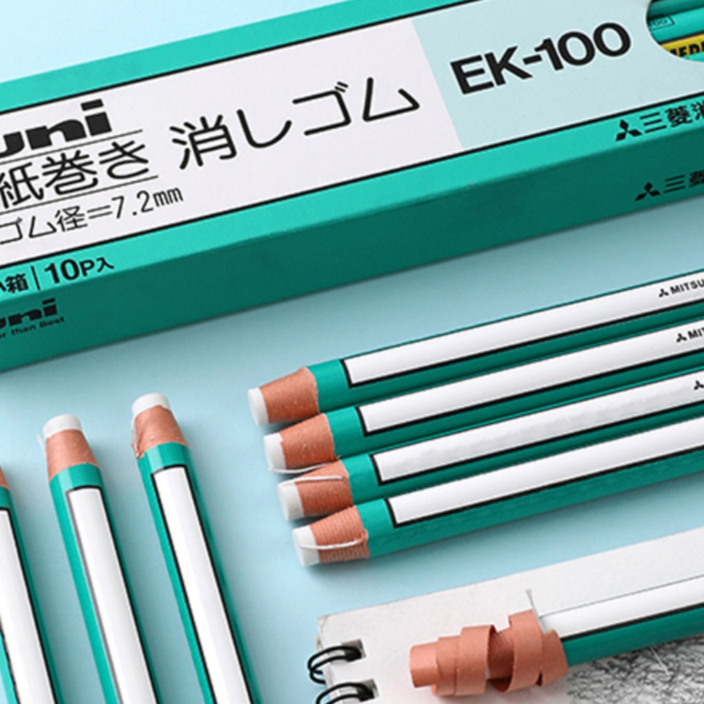 Uni ปากกายาง EK-100 ดึงสายปากกาสไตล ์ มือฉีกขาดยางเช ็ ดเครื ่ องเขียนอุปกรณ ์ ศิลปะ