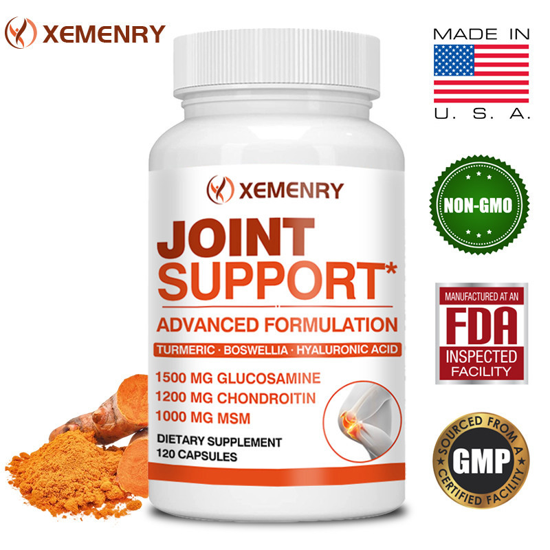 Xemenry Glucosamine Chondroitin MSM - อาหารเสริมเสริมข ้ อต ่ อ Curcumin ในสุขภาพร ่ วม Hands, Back, Knees เอฟเฟกต ์ กระดูกบรรเทาขั ้ นสูงในการเคลื ่ อนไหวร ่ วม