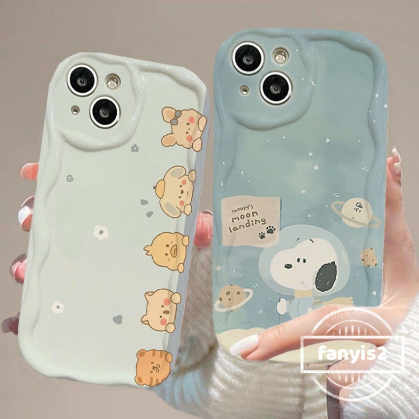 ปลอกสําหรับ Samsung S24 S23 S22 S21 Ultra S21 S22 S23 S24 Plus S21FE S23FE น ่ ารักการ ์ ตูนลูกสุนัขรูปแบบโทรศัพท ์ นุ ่ มป ้ องกันปกหลัง