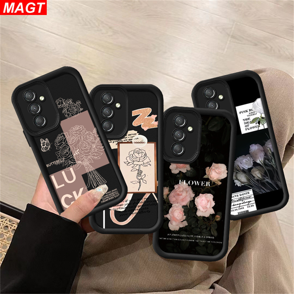 Samsung A54 A05S A05 A15 A14 A24 A13 A52 A04S A03S A04E A03 A10 A10S A11 A12 A20 A30 A20S M11 M12 A13 5G A02S Minimalist Design ป ้ ายดอกไม ้ เคสโทรศัพท ์ MAGT