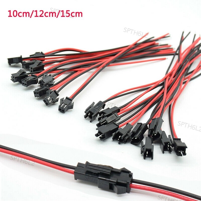 10 ซม.12 ซม.15 ซม.JST SM 2Pins ปลั๊กชายหญิงชายสายเชื่อมต่อ Pigtail สําหรับ LED แถบไฟ TH6L2