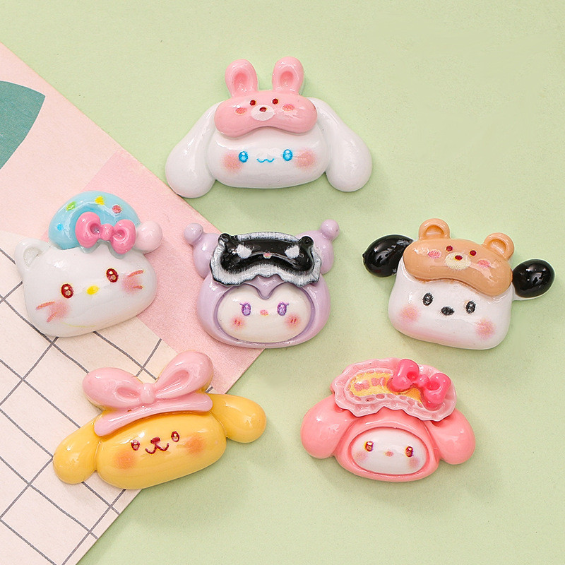อุปกรณ์เรซิน diy น่ารักการ์ตูน Eye Mask Puppy Cat diy ครีมกาวเคสโทรศัพท์อุปกรณ์เสริม diy อุปกรณ์เสริมผมเครื่องประดับวัสดุ