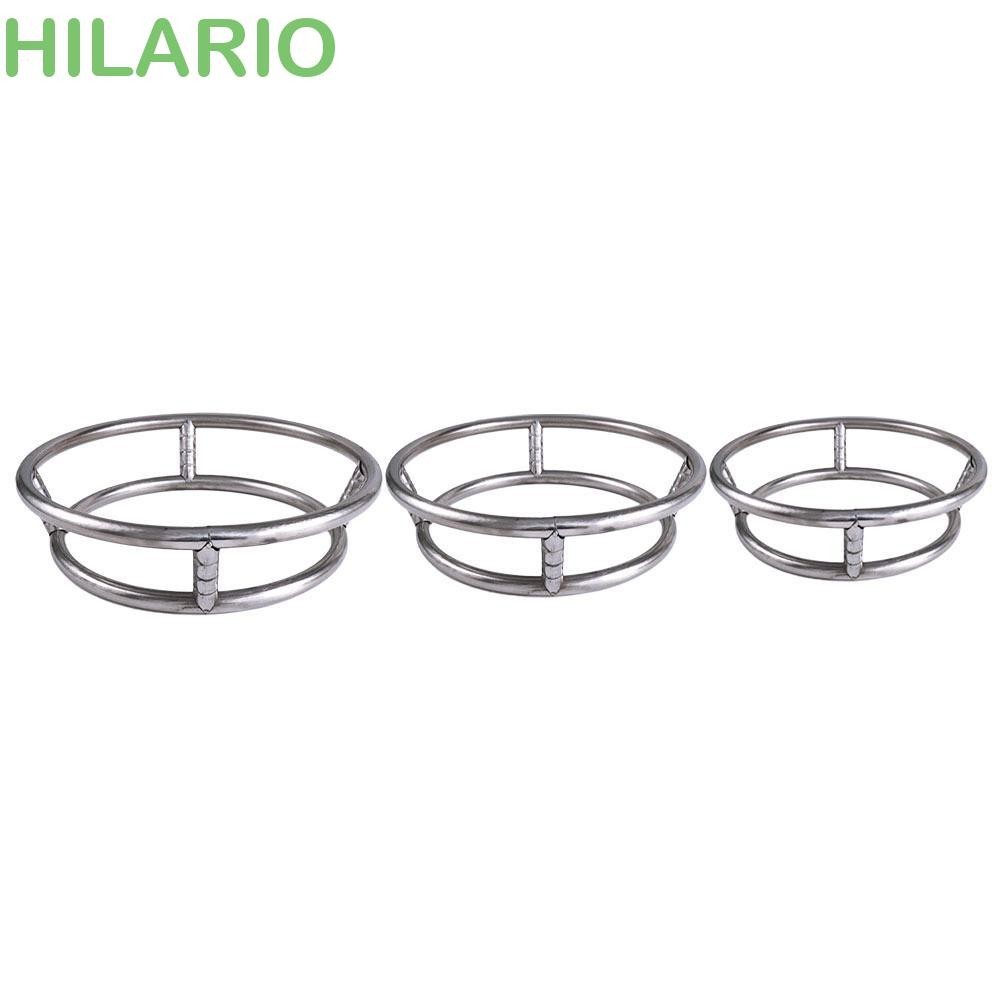 Hilario Wok Rack สแตนเลส 1 ชิ้นสําหรับหม้อเตาแก๊สกระทะทอดแหวนชั้นวางเส้นผ่านศูนย์กลาง 23/26/29 ซม.ผู้ถือคู่