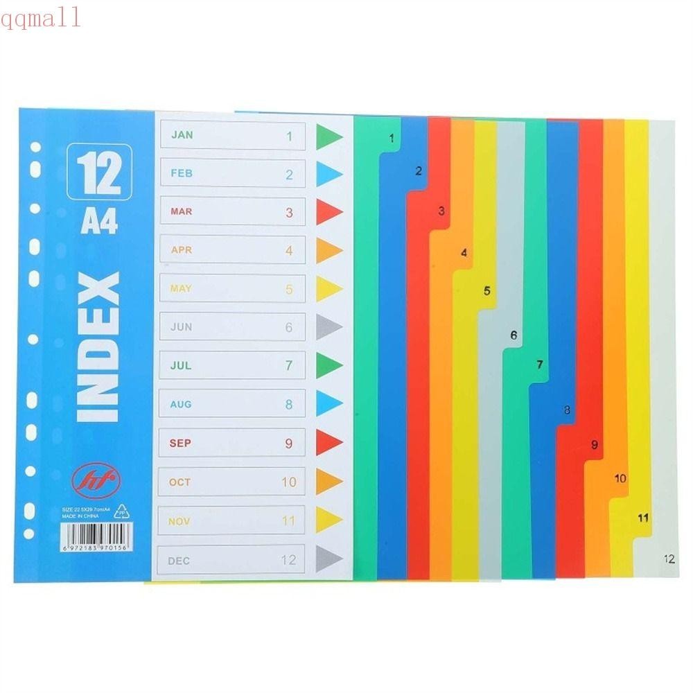 Qqmall ดัชนีแยกหน้า, 5/10/12/20/31Pages วัสดุ PP หลวมใบ Dividers, Binder Tabs ตัวเลข A4 ขนาด 11 หลุม Binder Dividers โน้ตบุ๊ค
