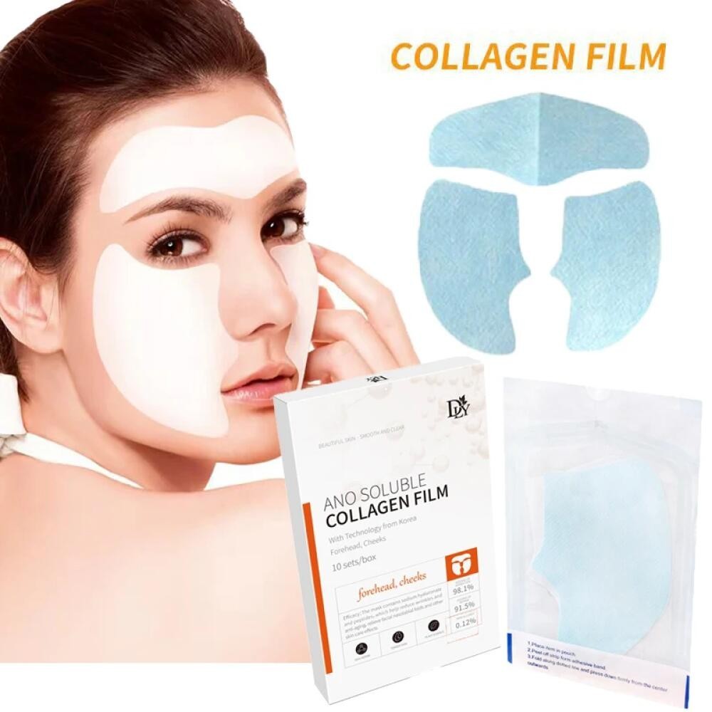 10 ชุดฟิล์มคอลลาเจน Highprime ที่ละลายน้ําได้คอลลาเจนมาส์กหน้า Hydrating Moisturizing Firming Facial Masque ปรับปรุงความยืดหยุ่นของผิวและลดเส้นละเอียด