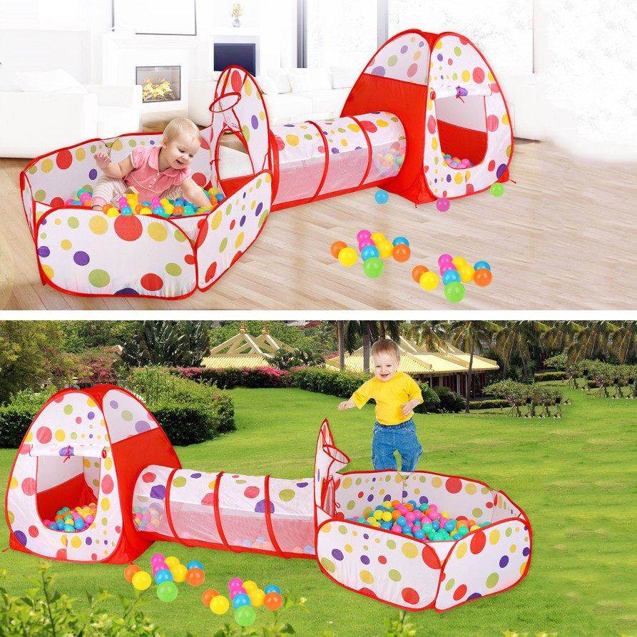 เด็กเต็นท์ 3-1 อุโมงค์เต็นท์กับตาข่ายความปลอดภัย ขนาด120X75X60ซม(ไม่รวมลูกบอลสี) - รูปที่ 4