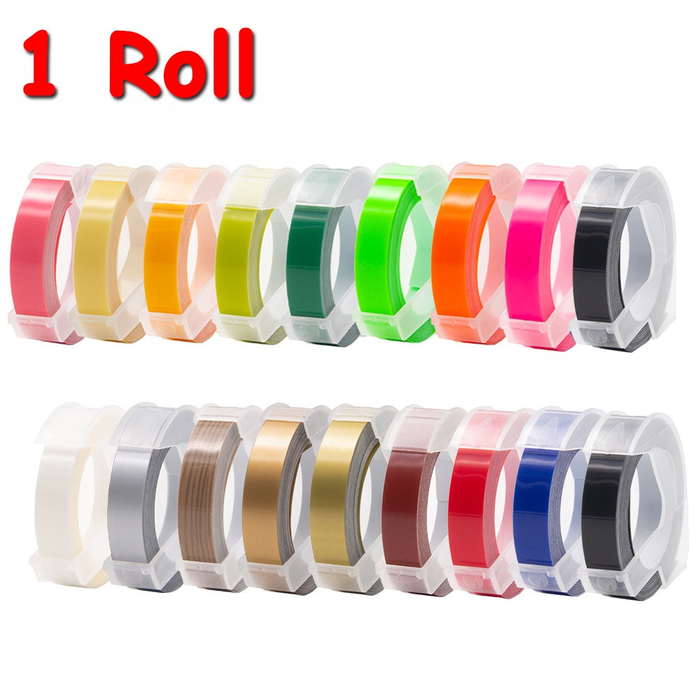 1pcs 9/12 มม.3D เทปลายนูน 9 มม.6 มม.12 มม.สําหรับ DYMO 3D เทปลายนูน 9 มม.DIY ป้ายพลาสติกเทปสําหรับ D