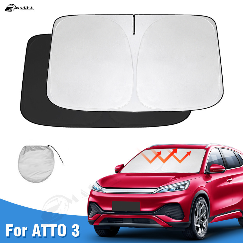 กระจกsun ShadeสําหรับBYD Atto 3 หยวนPlus 2022 2023 Sunshade Window Sun Visor Protectorพับบล็อกUV Rays