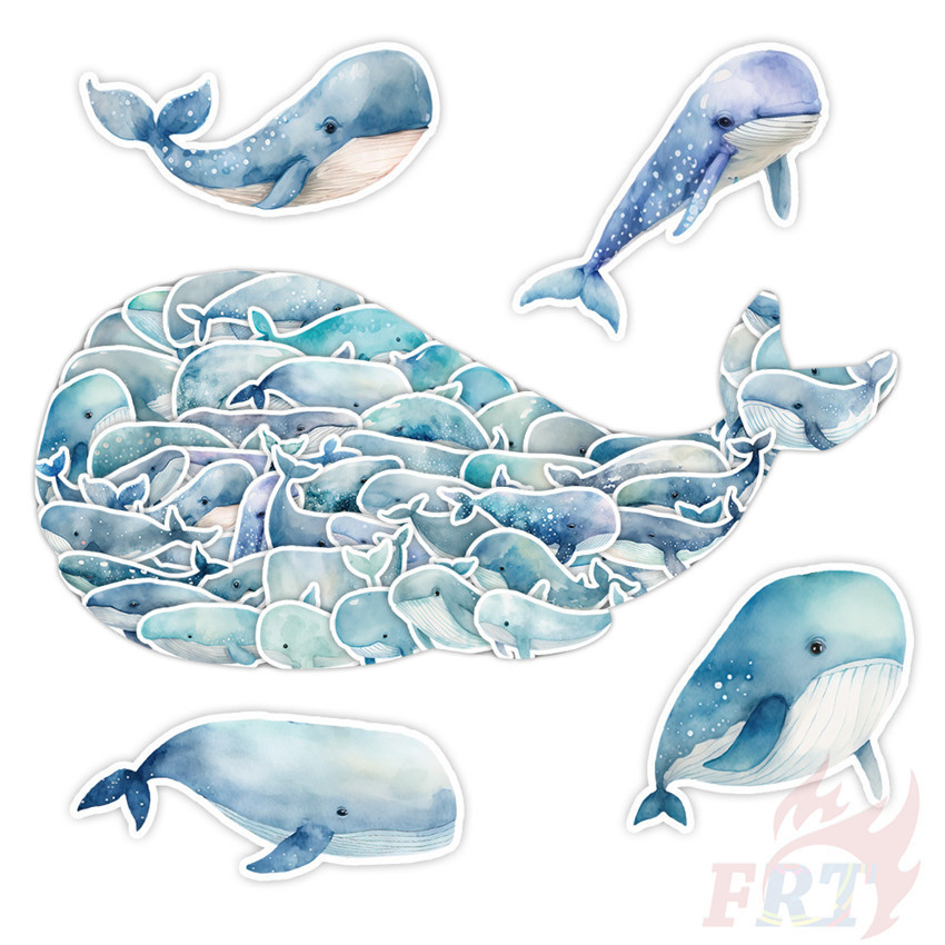 ❉ Blue Whale Series 01 Stickers ❉ 50Pcs/Set Fashion DIY Waterproof Decals Doodle Stickers