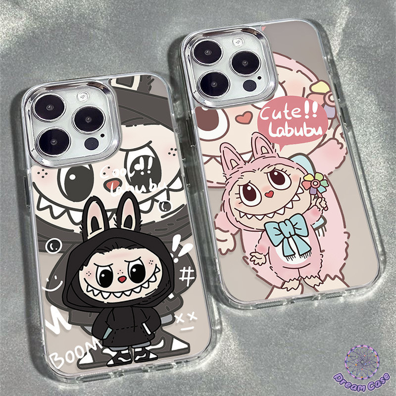 อินเทรนด์แบรนด์ป๊อปมาร์ทน่ารัก Labubu คู่อ่อนเคส เข้ากันได้กับ Iphone 15 11 13 14 12 Pro Max 7plus XR X XS Max 7 8 plus