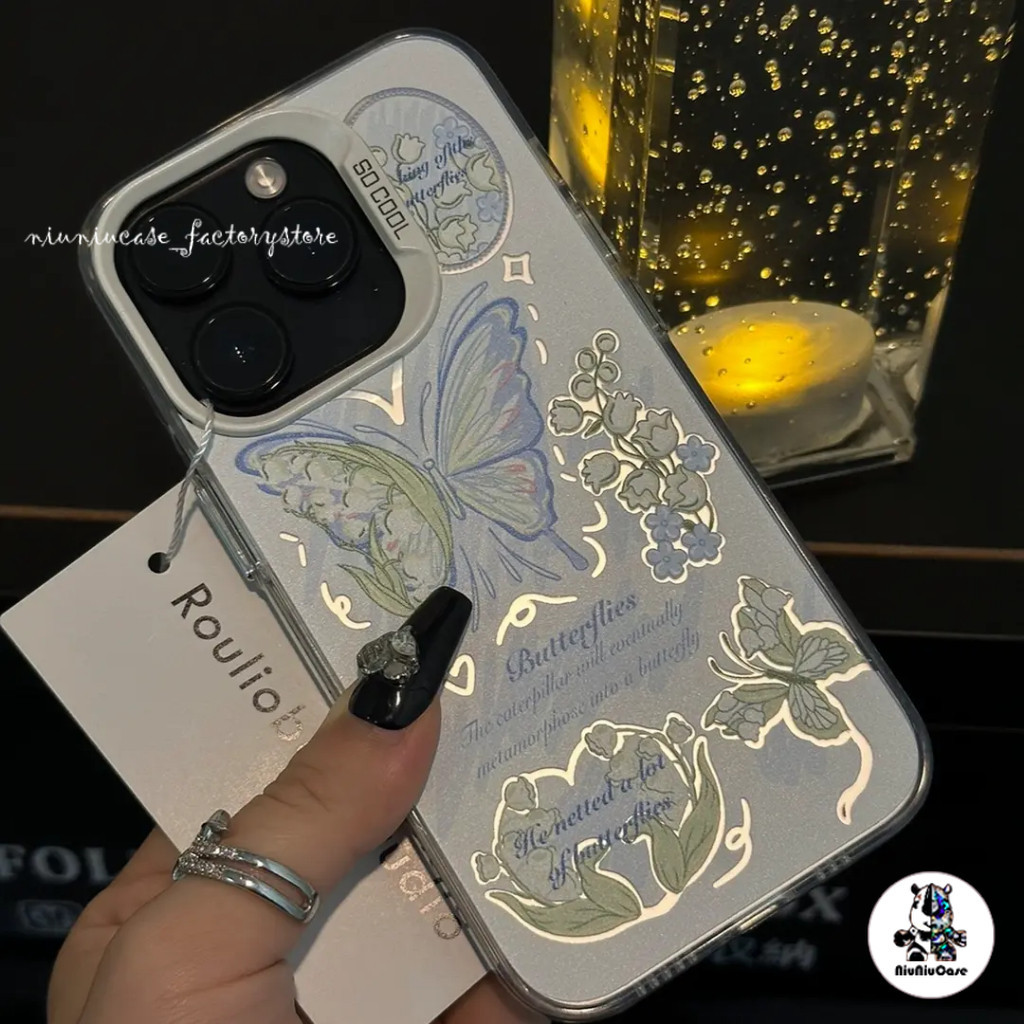 ผีเสื้อสีเขียว เคสโทรศัพท์มือถือ For iPhone 11 15 12 13 14 Pro Max XR X XS 7 8 Plus SE เปลือกสีเปลี่ยนสี ซิลิโคนนุ่ม เคส