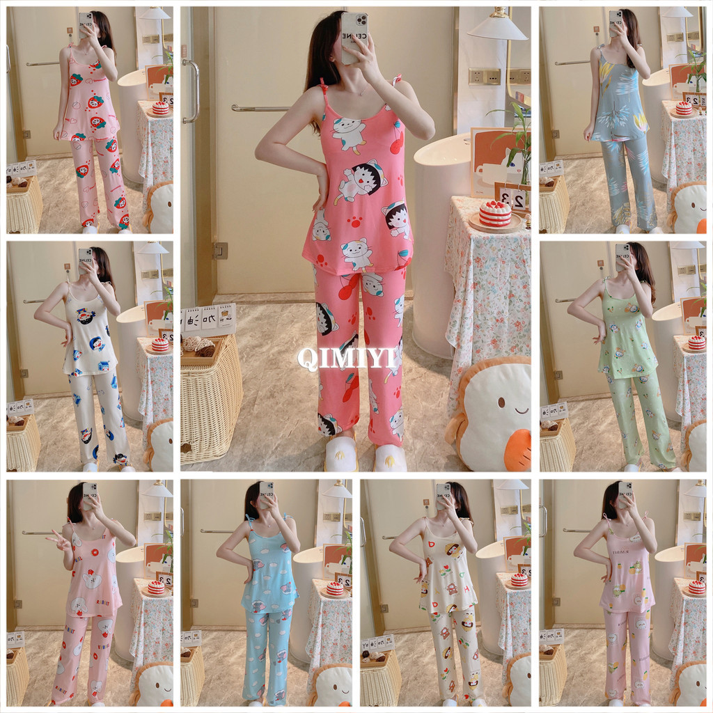 2024 ชุดนอนการ์ตูนน่ารักใหม่/ชุดนอนผู้หญิง/Loose cute cartoon pajamas pajamas