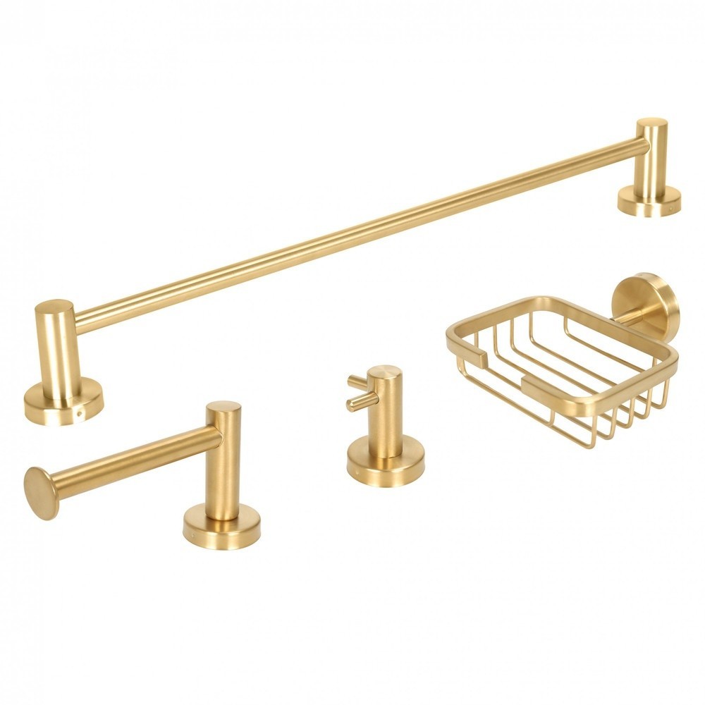 LOCAL789 Verno ชุดเซ็ตราวพาดผ้าสเตนเลส304 (4 ชิ้น) รุ่น กอสซี่ DFYT8001-GD สีทอง ร้านอยู่ในไทย