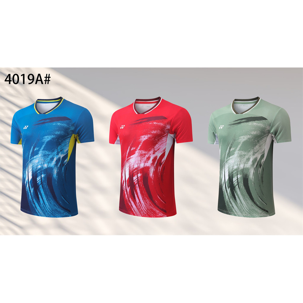 「PIPINIU 」Ready Stock Tennis Badminton Table Tennis T-shirt Quick Dry Breathable Training Competition Sports Jersey 4019