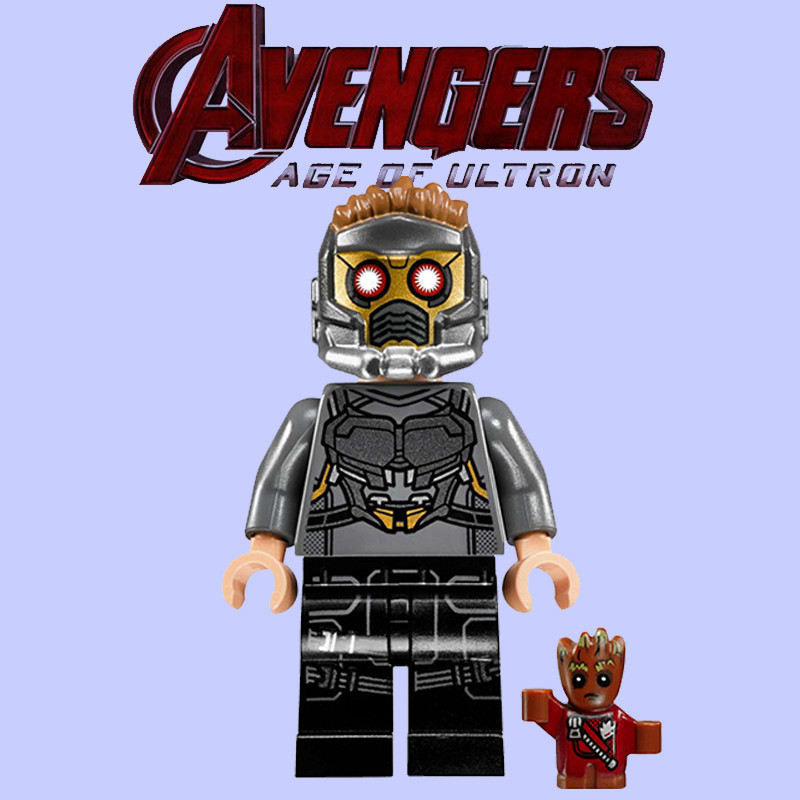 ใช ้ งานร ่ วมกับ Lego Marvel Galaxy Guard 2 Avengers 3 76081 sh385 Star Lord Minifigure Building Blocks
