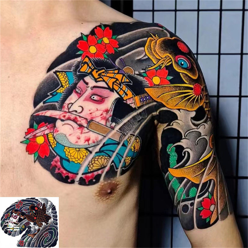 สติ๊กเกอร์รอยสักครึ่งเล็บดิบดอกไม้แรกเล็บสวมใส่จับคู่เครื่องประดับแฟชั่น