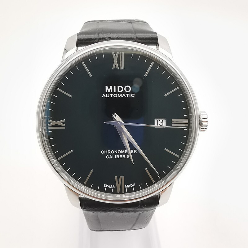 Mido/baroncelli SeriesM027.408.16.058.00นาฬิกากลไกของผู ้ ชายใบรับรองหอดูดาวขนซิลิคอน