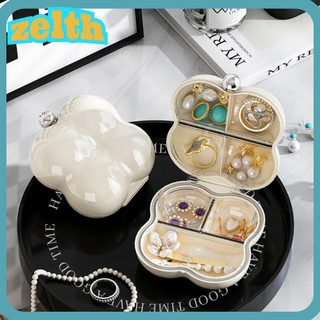 Zelth กล่องเก็บเครื่องประดับ,กล่องยาแบบพกพาปิดผนึกสามชั้น,รูปทรงมาร์ชแมลโลว์กันความชื้นน่ารักมินิภาชนะเก็บขนาดเล็กเดินทาง