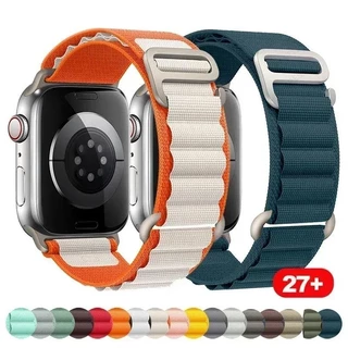 Alpine Strap Band สร้อยข้อมือไนลอนสําหรับ Apple Watch 44/40/49/45 มม.41 มม.38 มม.42 มม.Iwatch Ultra 2 Series 9 3 4 5 6 7 8 SE