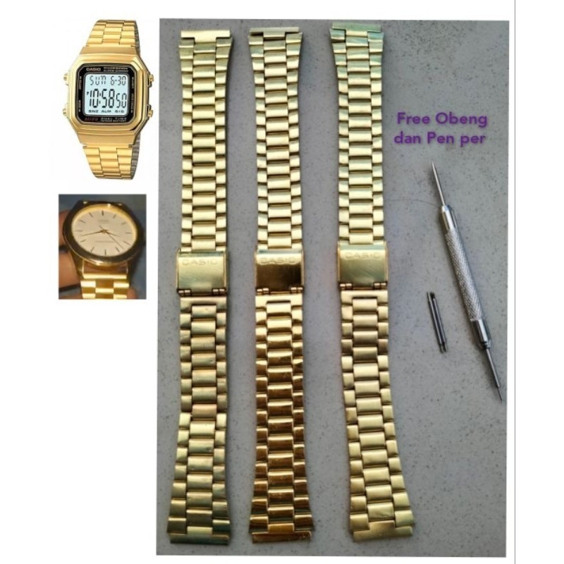 โซ ่ นาฬิกา Casio Gold ขนาด 18mm