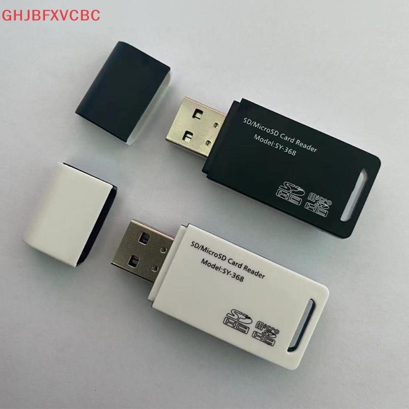 Zhechuiaaa.th USB 2 In 1 เครื่องอ่านการ์ดความเร็วสูงสําหรับ SD Micro SD คอเต่า TF อะแดปเตอร์การ์ดหน่