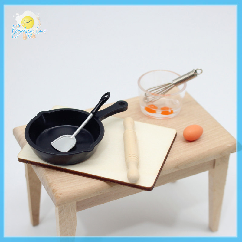 Itht> 7 ชิ้น/เซ็ต 1:12 Scale Dollhouse Miniature อาหารของเล่น Mini อุปกรณ์ครัว Rolling Pin กระทะ Eggbeater บ้านตุ๊กตารุ่นใหม่