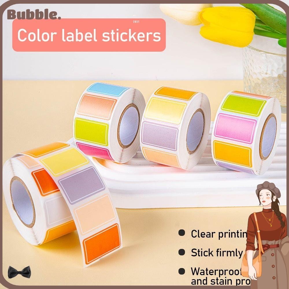 ฟอง 500ชิ้น/ม้วนสติกเกอร์ฉลาก,อุปกรณ์เครื่องเขียนกันน้ําชื่อสติกเกอร์,สติกเกอร์แท็กกาวในตัวเปล่า